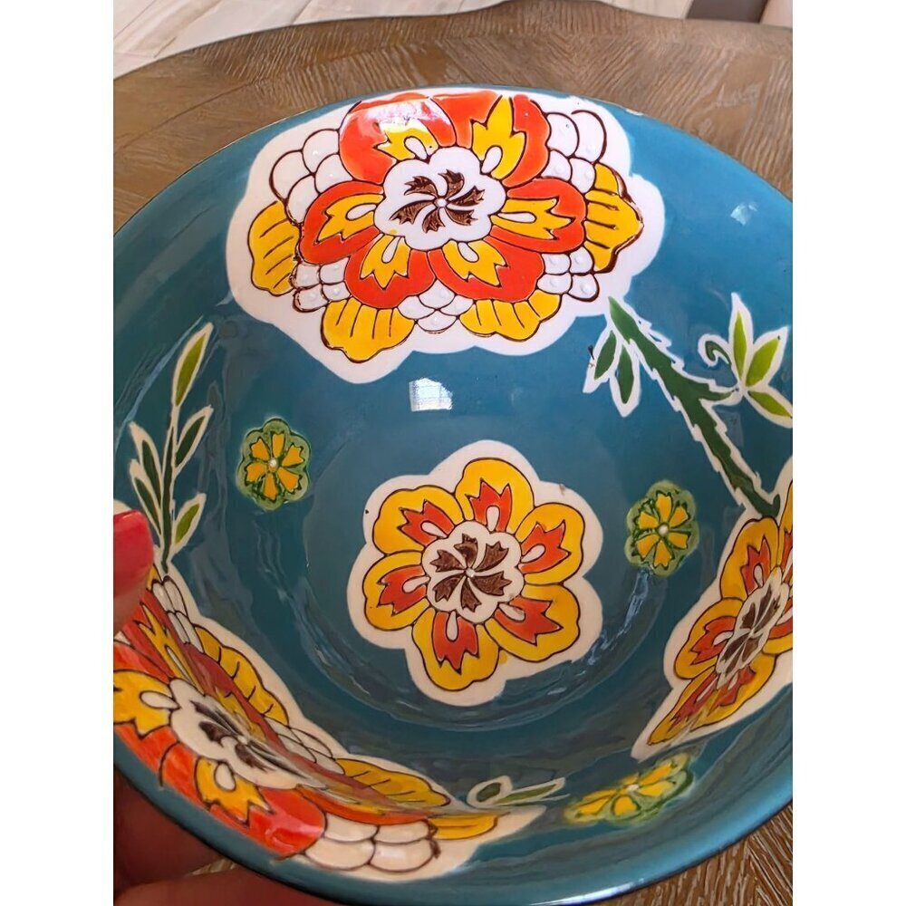 Royal Dining Jumbo Gold Hand painted Hand-Painted Ceramic‎ Bowl Gold-Toned